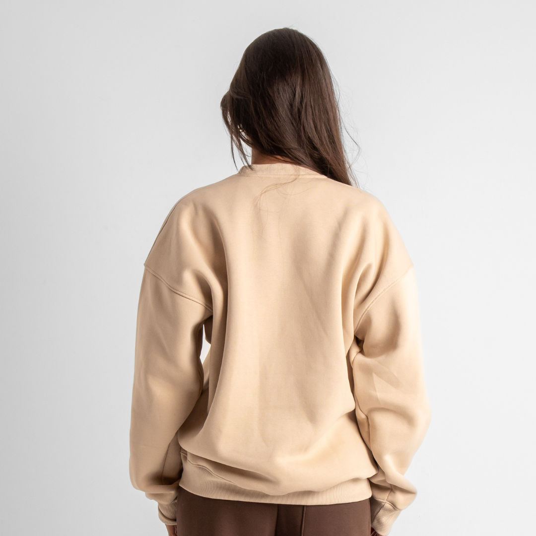 Drop Shoulder Crewneck - Beige