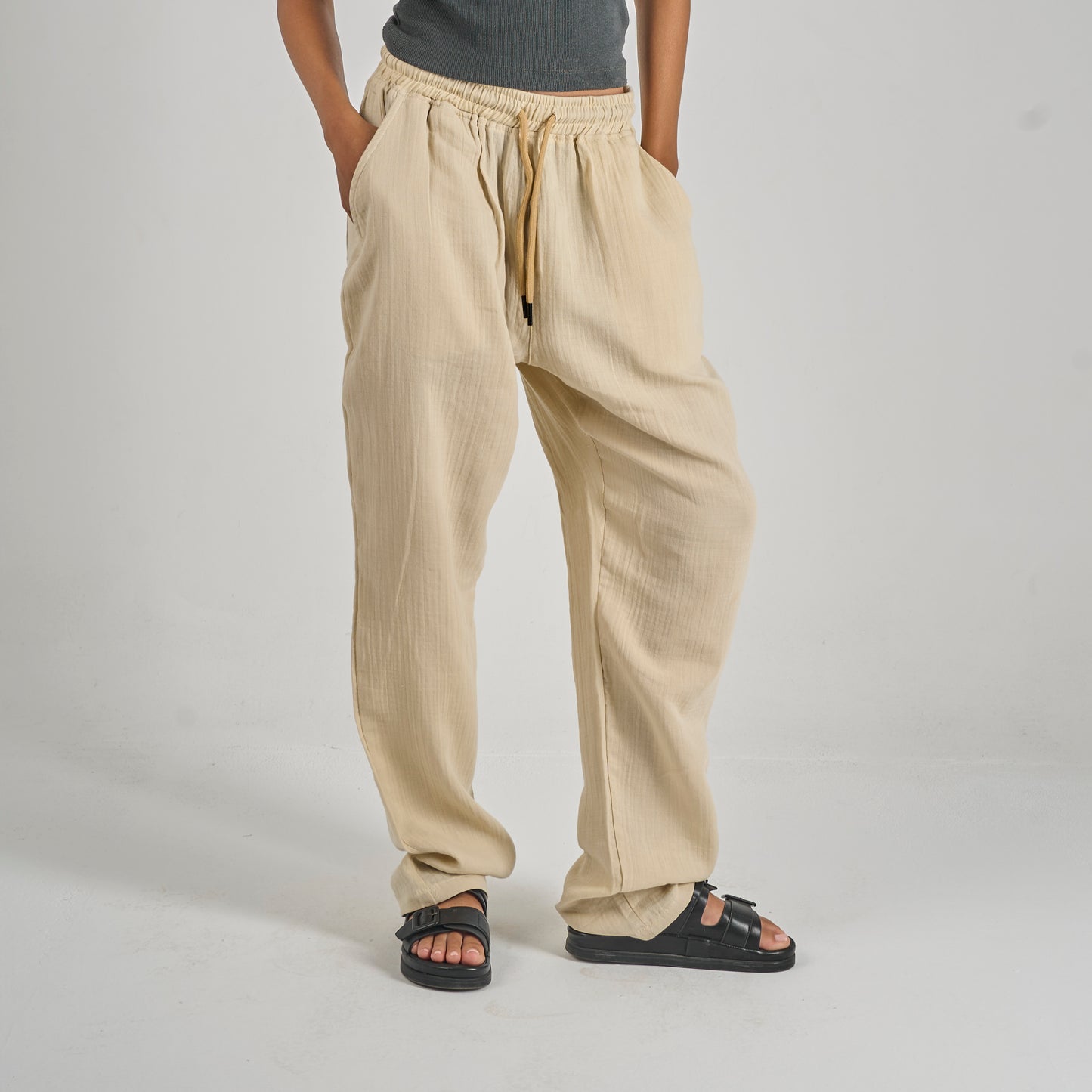 Beige Linen Pants