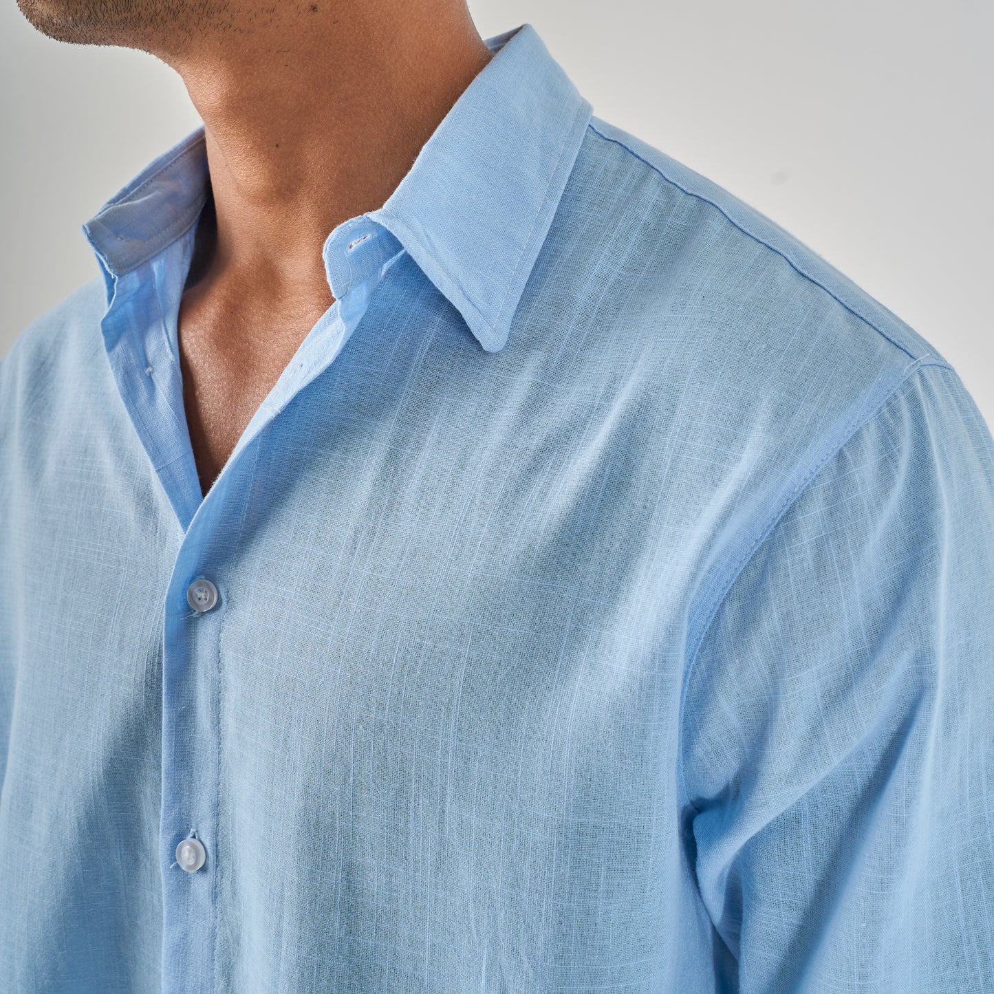 Sky Blue Linen Shirt