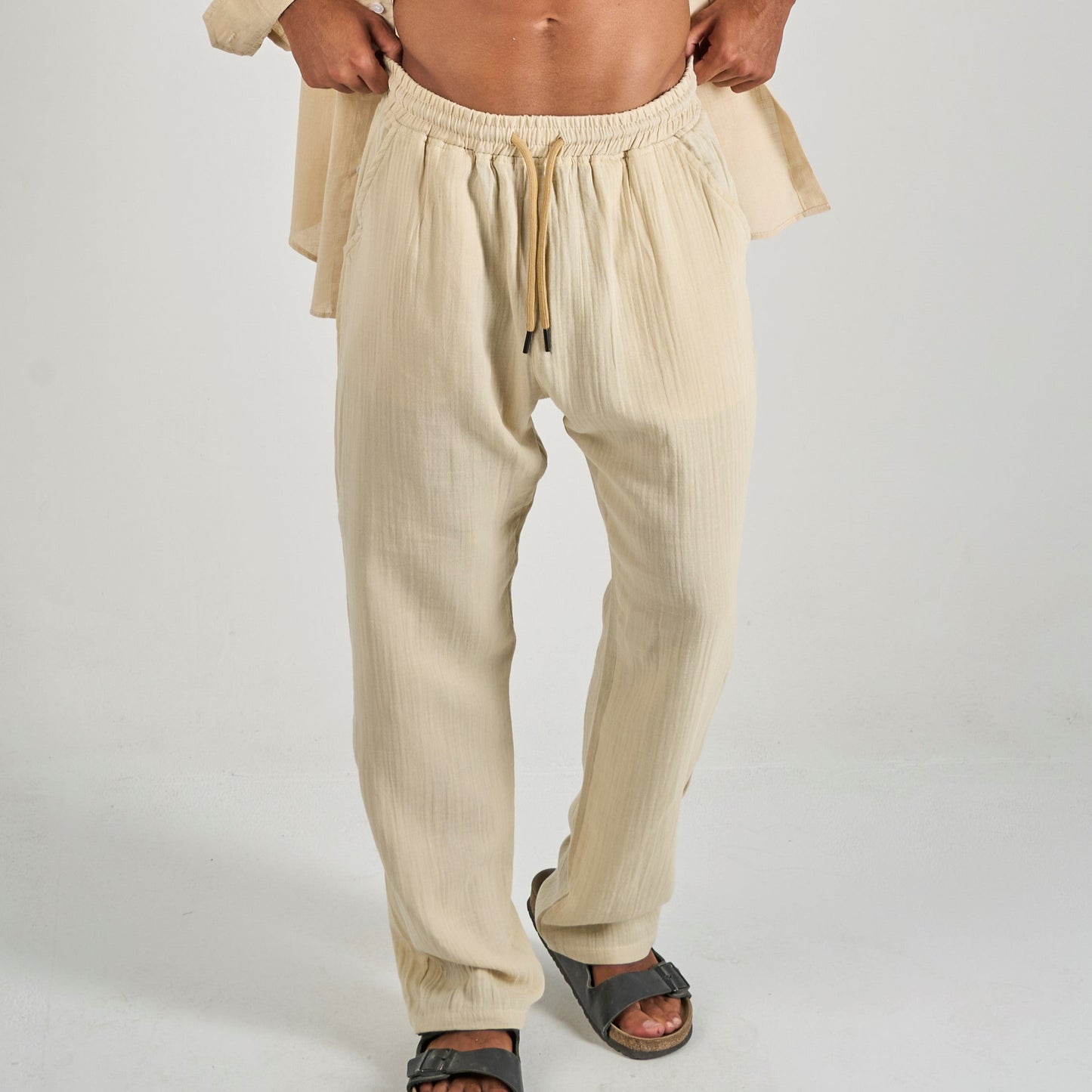 Beige Linen Pants