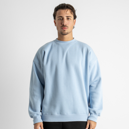 Drop Shoulder Crewneck - Light Blue