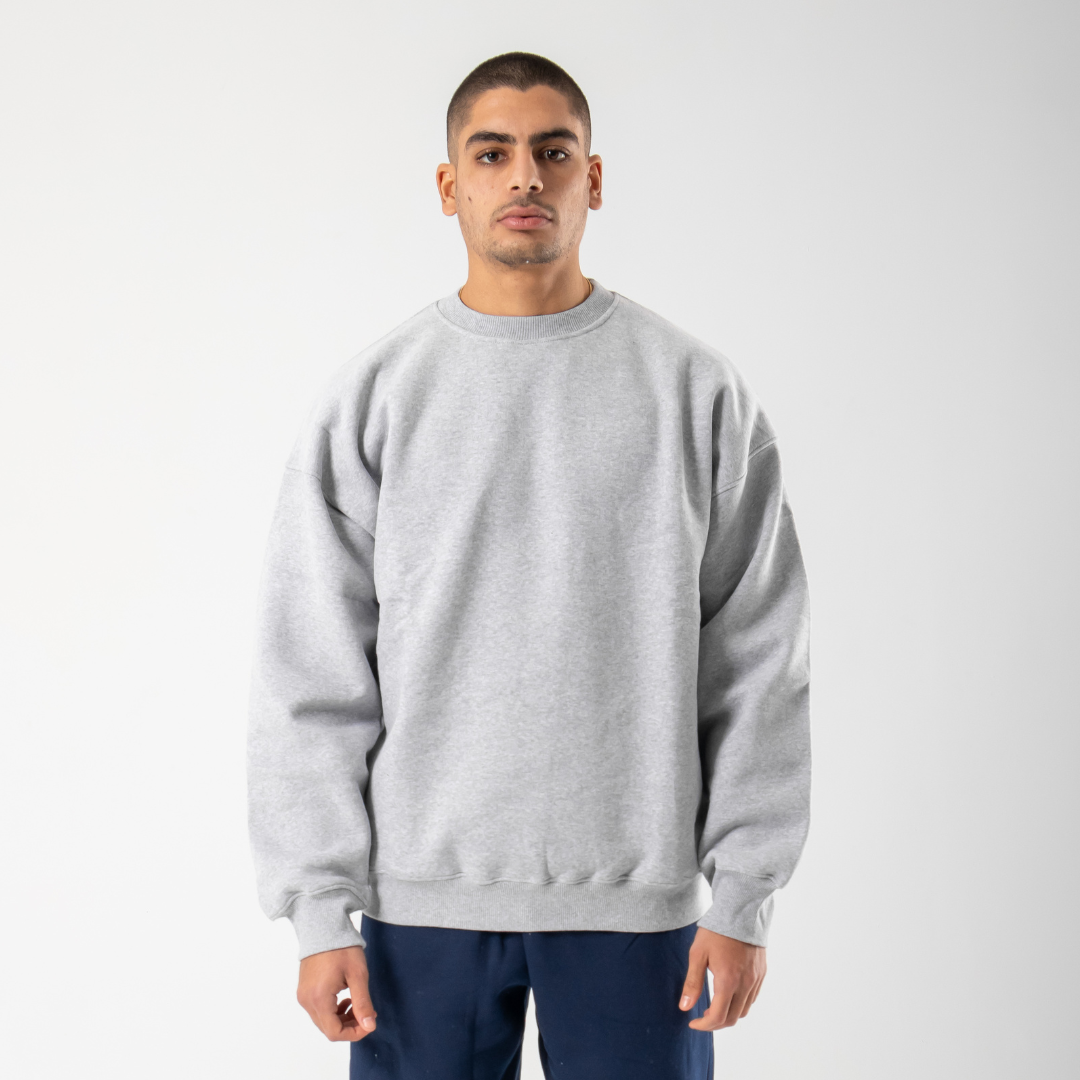 Drop Shoulder Crewneck - Light Grey