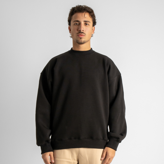 Drop Shoulder Crewneck - Black