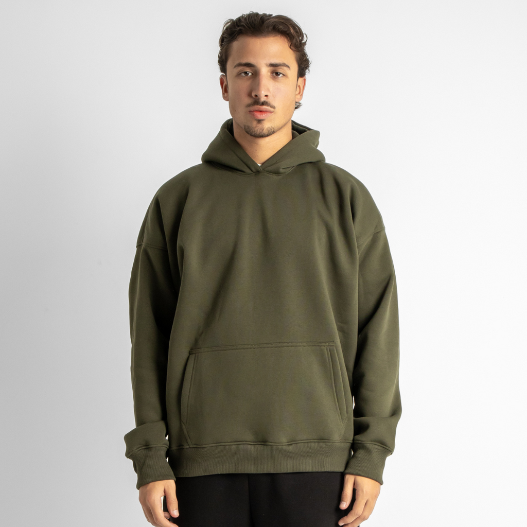 Drop Shoulder Hoodie - Olive