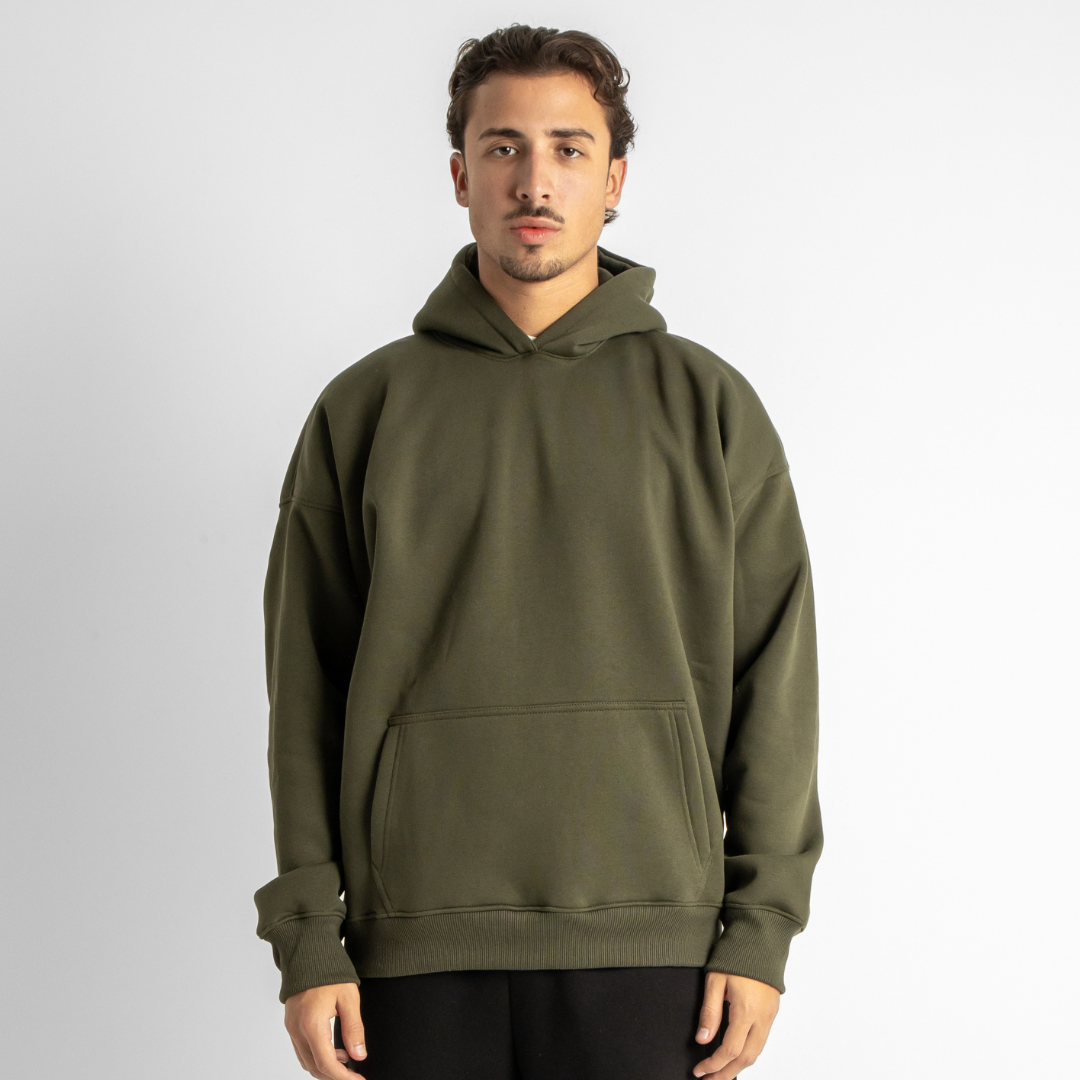 Drop Shoulder Hoodie - Olive