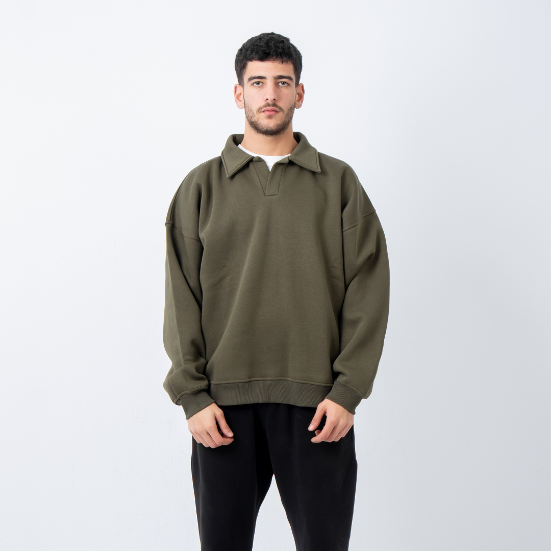 Polo Crewneck - Olive