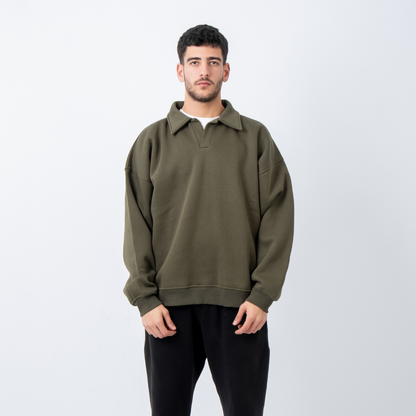 Polo Crewneck - Olive