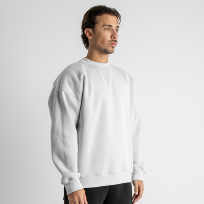 Drop Shoulder Crewneck - White