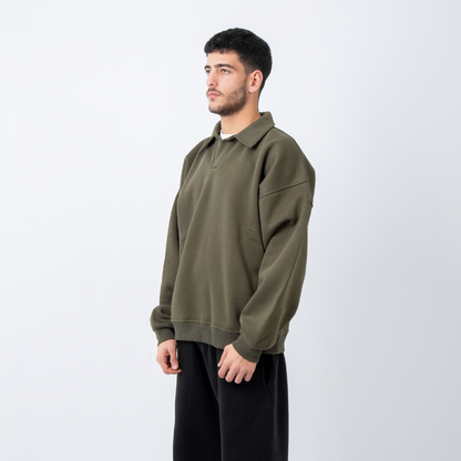 Polo Crewneck - Olive