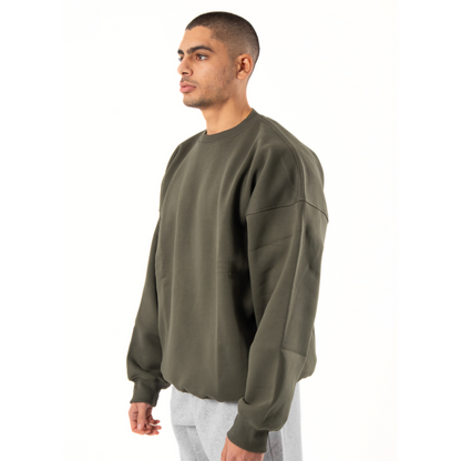 Drop Shoulder Crewneck - Olive