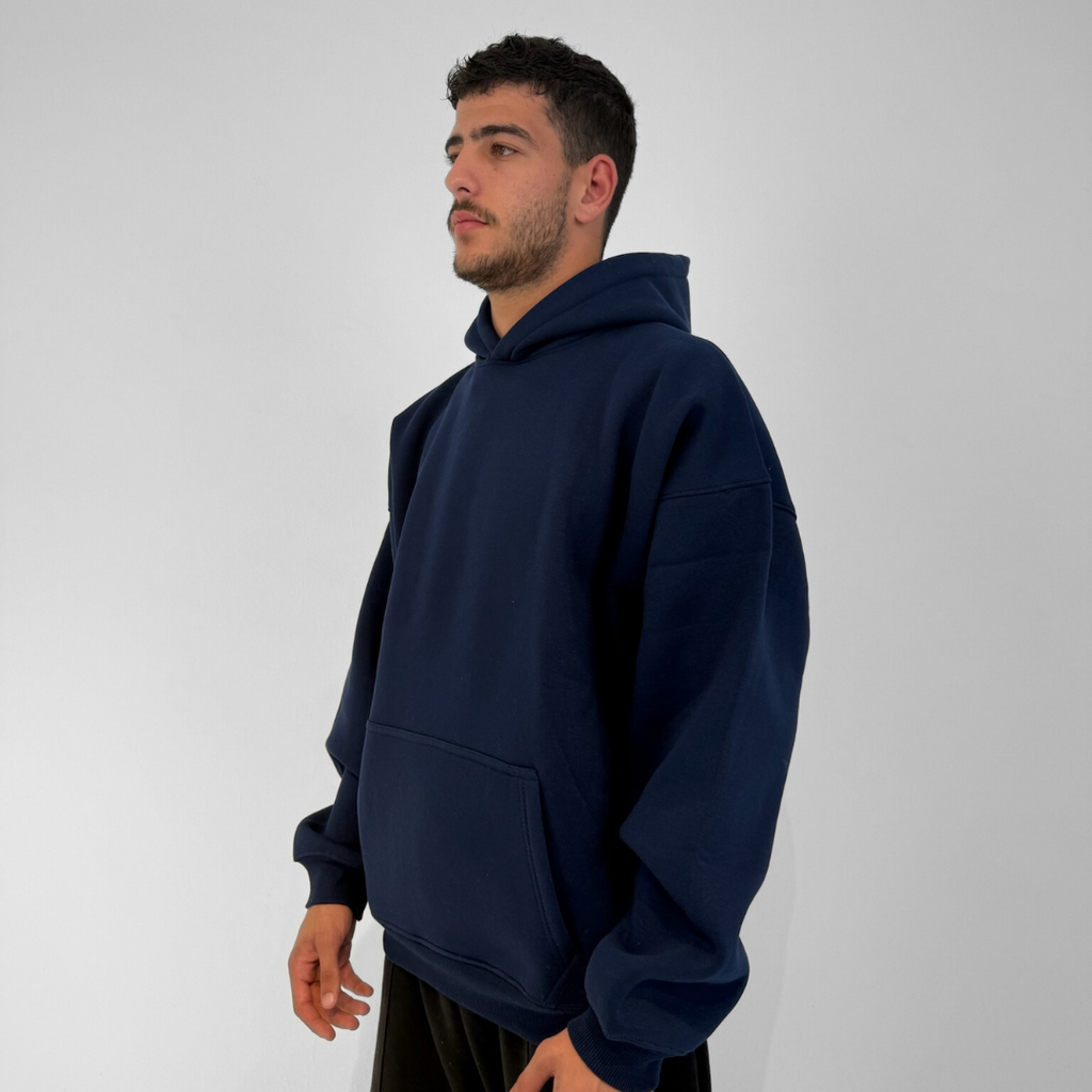 Drop Shoulder Hoodie - Navy