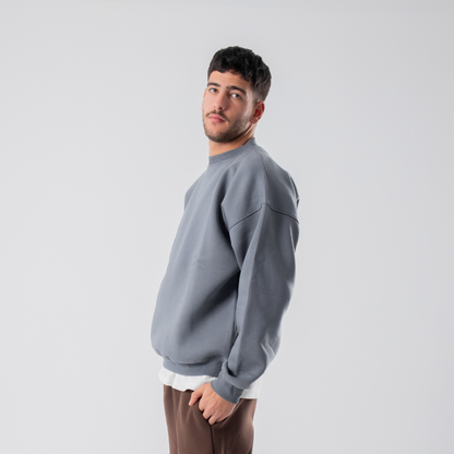 Drop Shoulder Crewneck - Grey