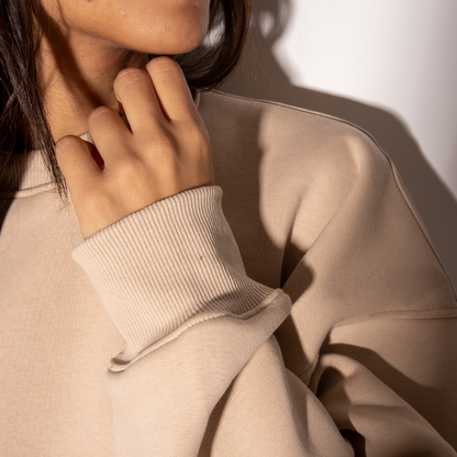 Drop Shoulder Crewneck - Beige