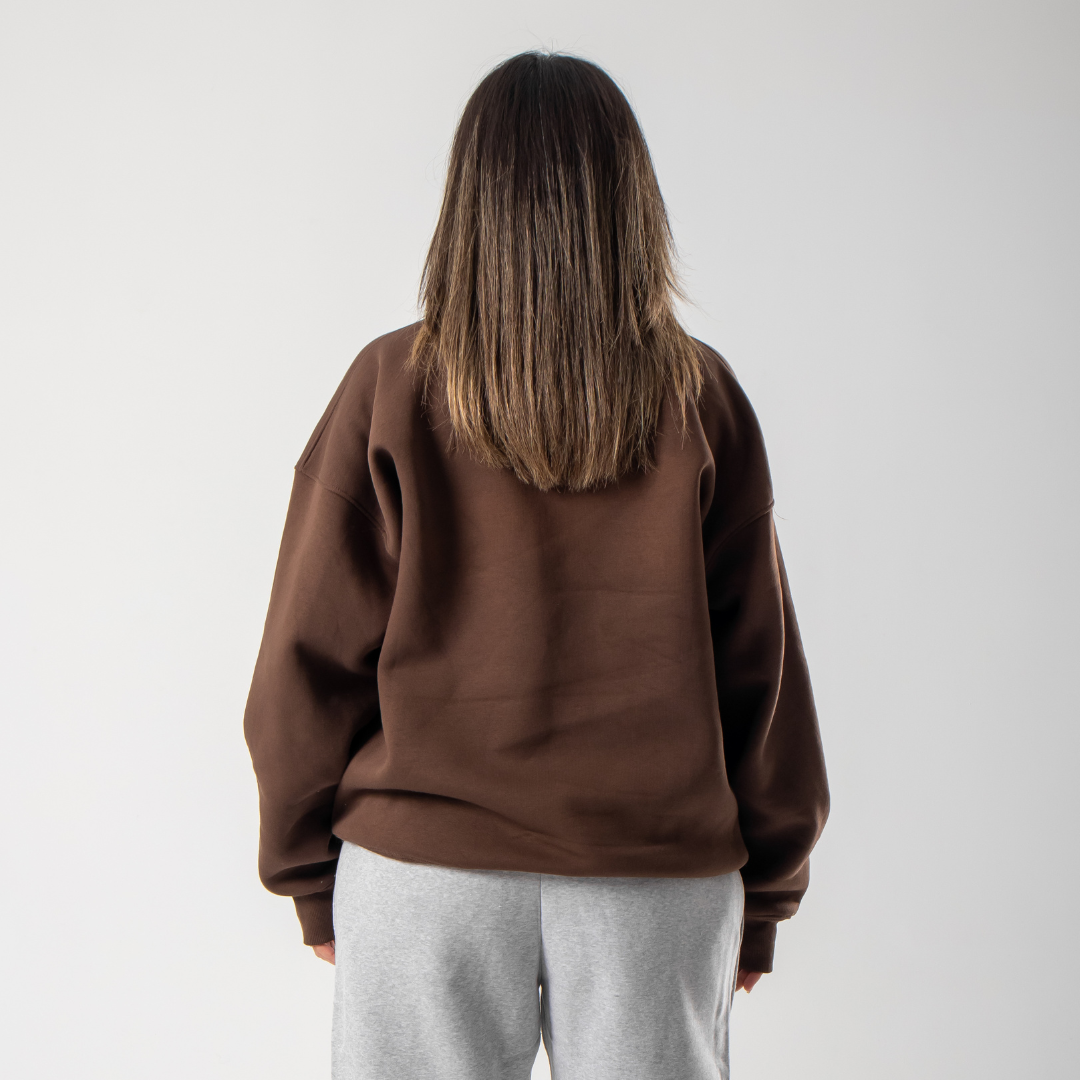 Drop Shoulder Crewneck - Brown