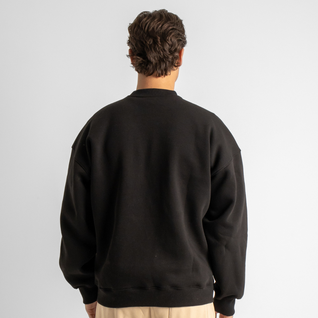 Drop Shoulder Crewneck - Black