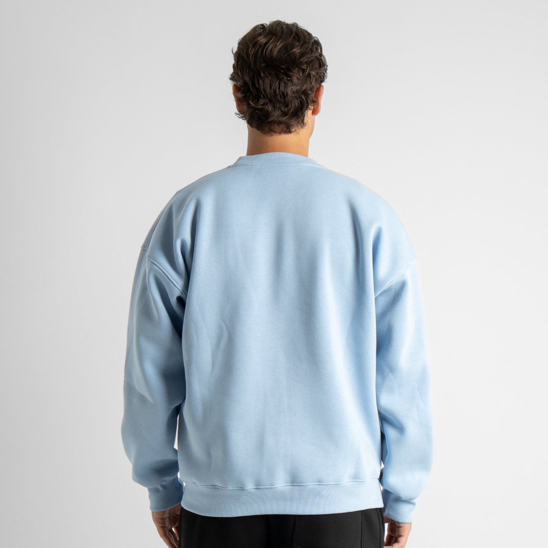Drop Shoulder Crewneck - Light Blue