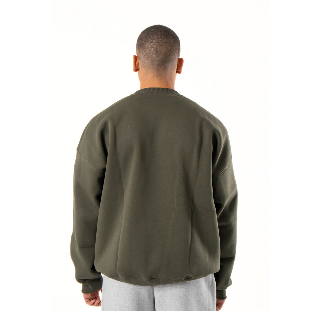 Drop Shoulder Crewneck - Olive