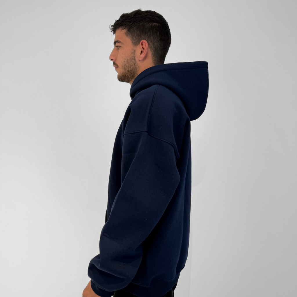 Drop Shoulder Hoodie - Navy