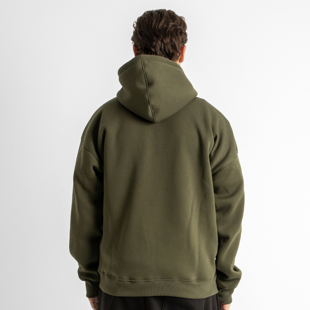 Drop Shoulder Hoodie - Olive