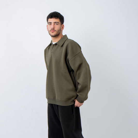 Polo Crewneck - Olive