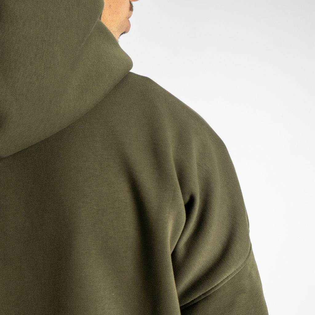 Drop Shoulder Hoodie - Olive
