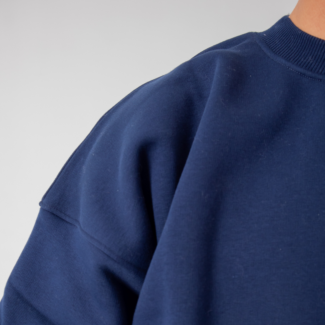 Drop Shoulder Crewneck - Navy