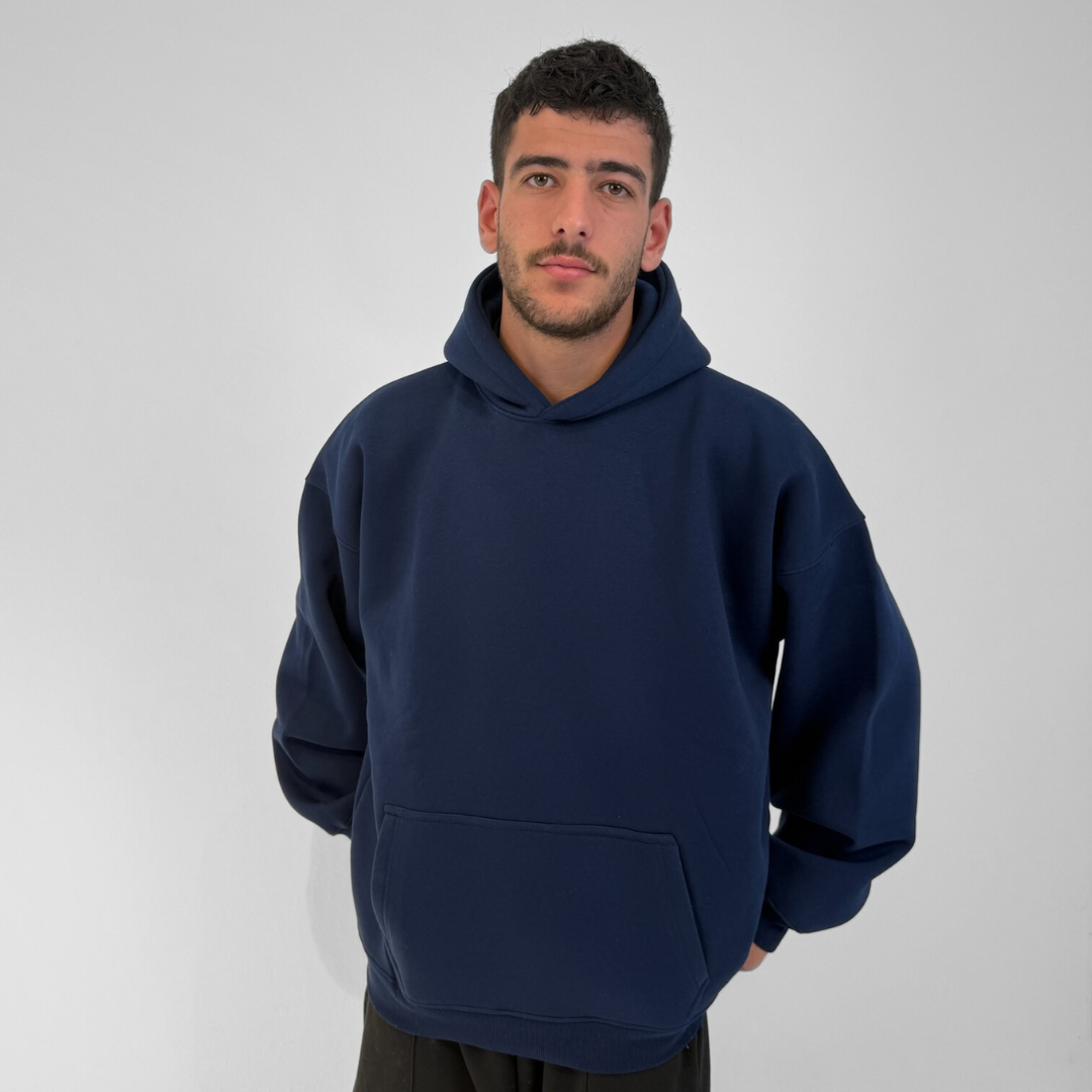 Drop Shoulder Hoodie - Navy