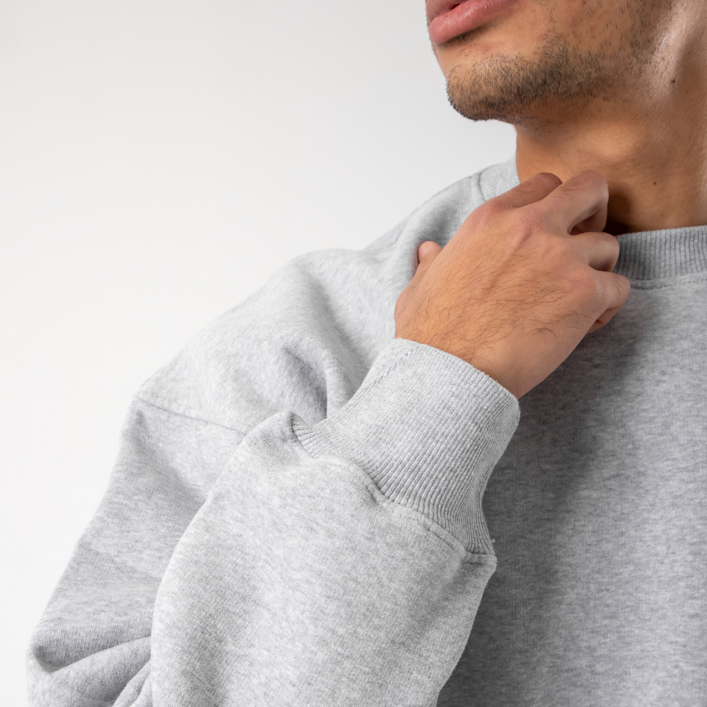 Drop Shoulder Crewneck - Light Grey