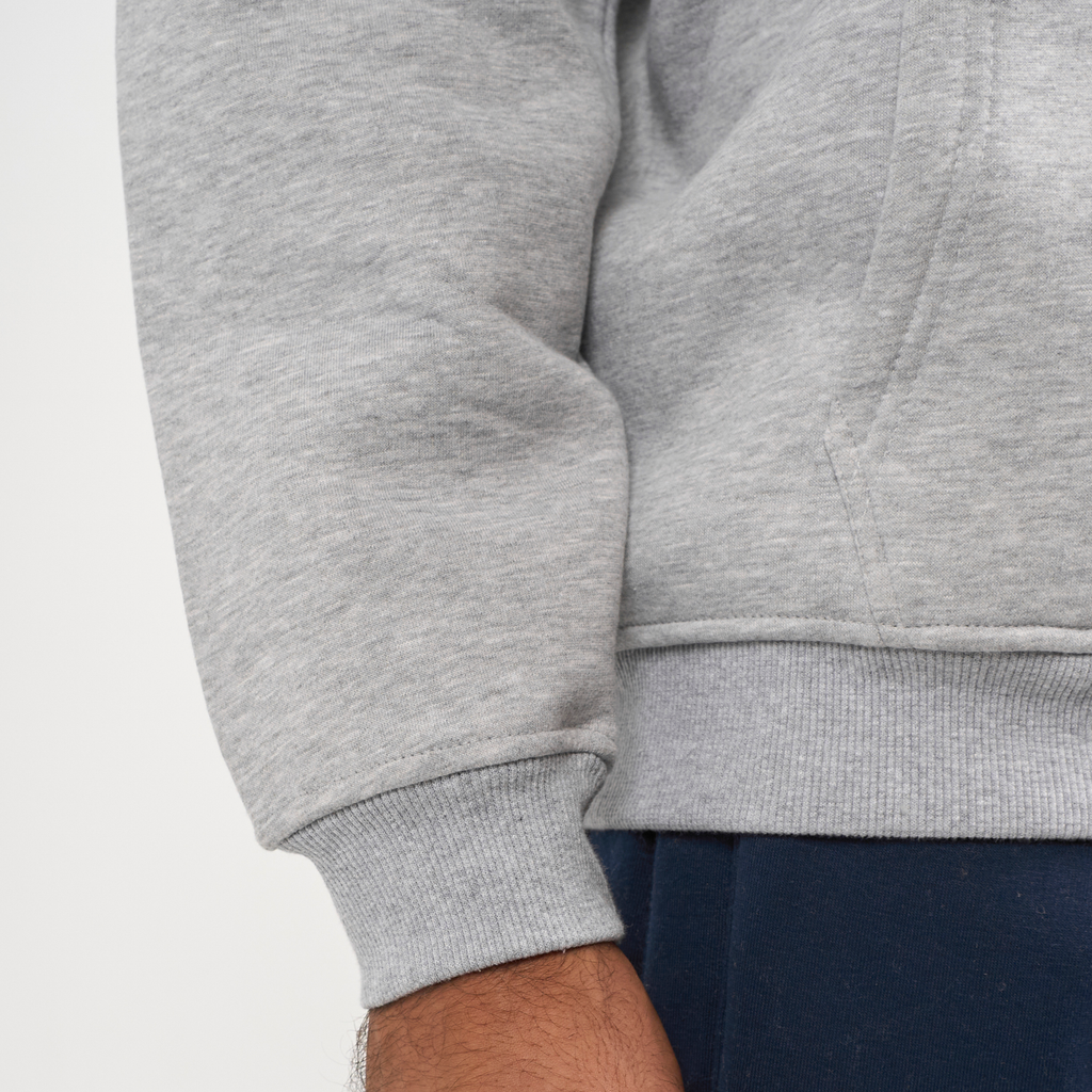 Drop Shoulder Zip-up - Light Grey