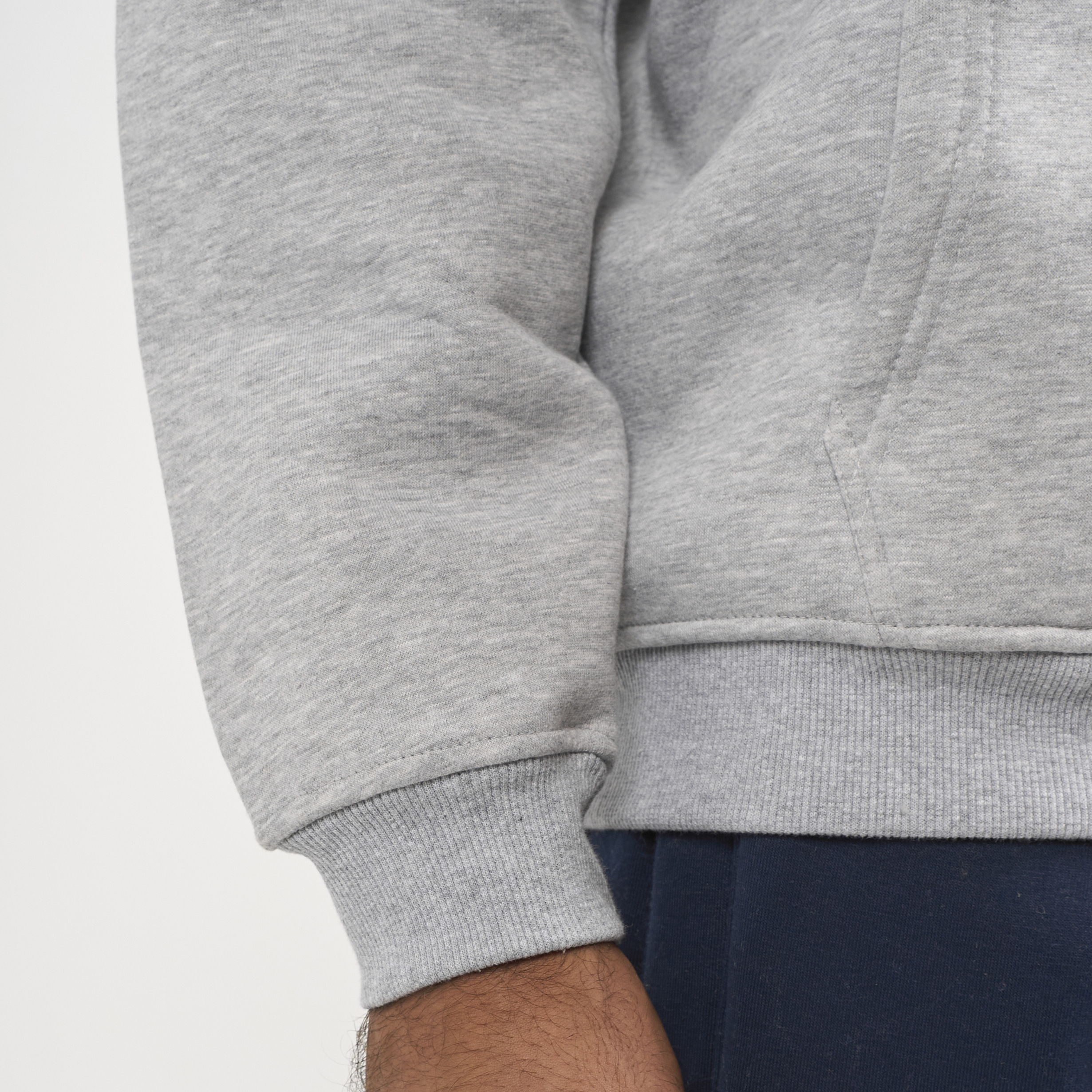 Drop Shoulder Zip-up - Light Grey