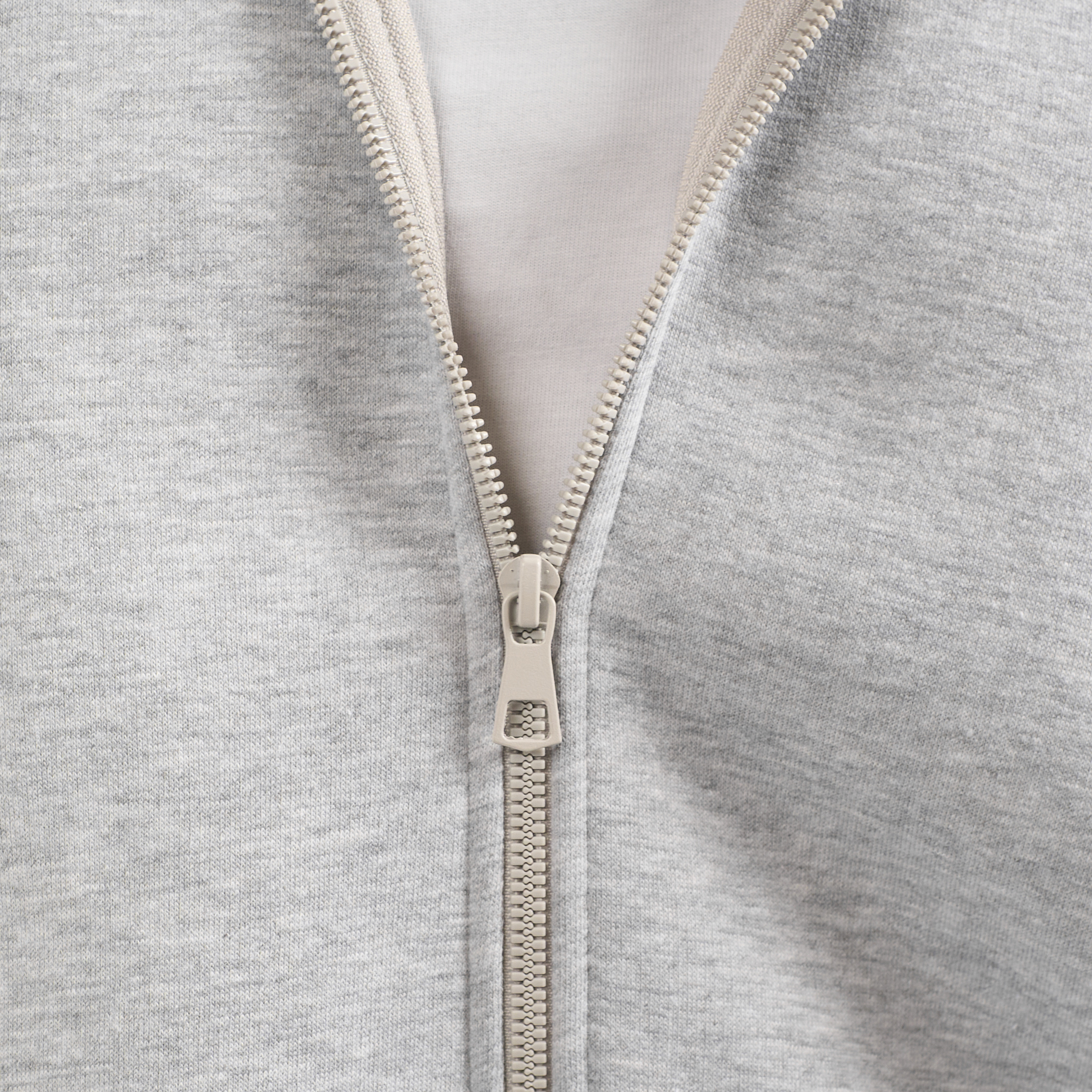 Drop Shoulder Zip-up - Light Grey