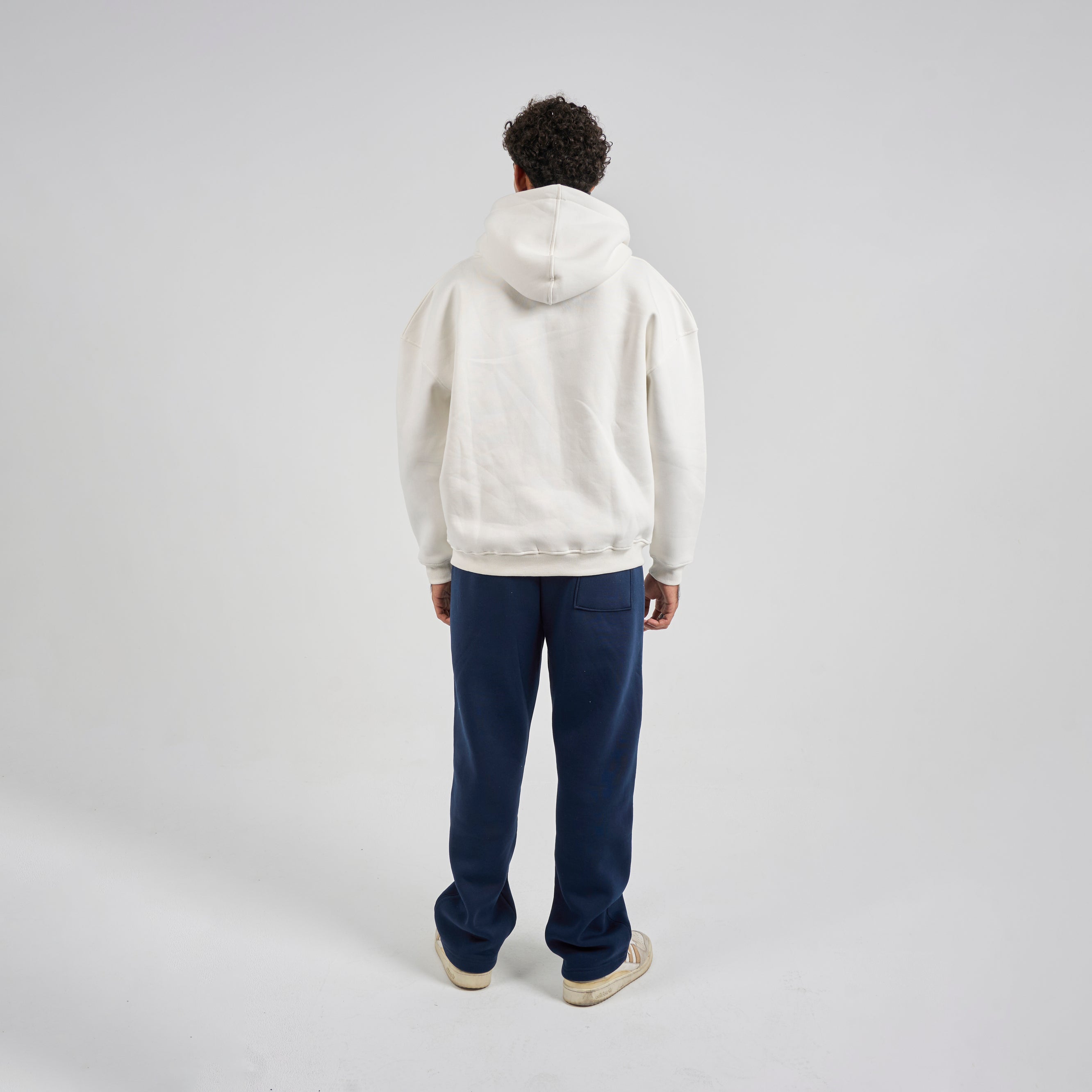 Drop Shoulder Zip-up - White