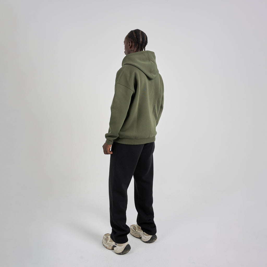 Drop Shoulder Zip-up - Olive