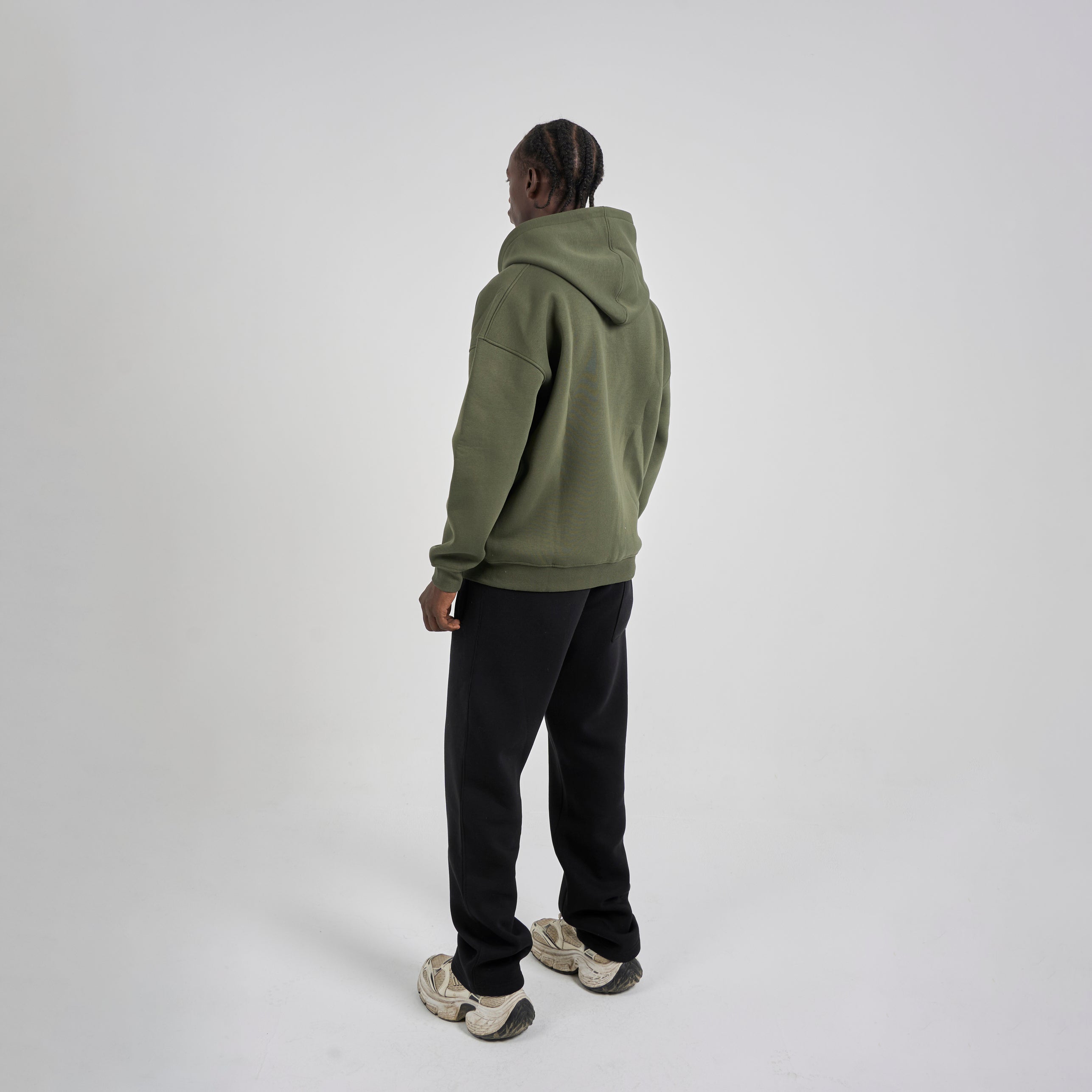 Drop Shoulder Zip-up - Olive
