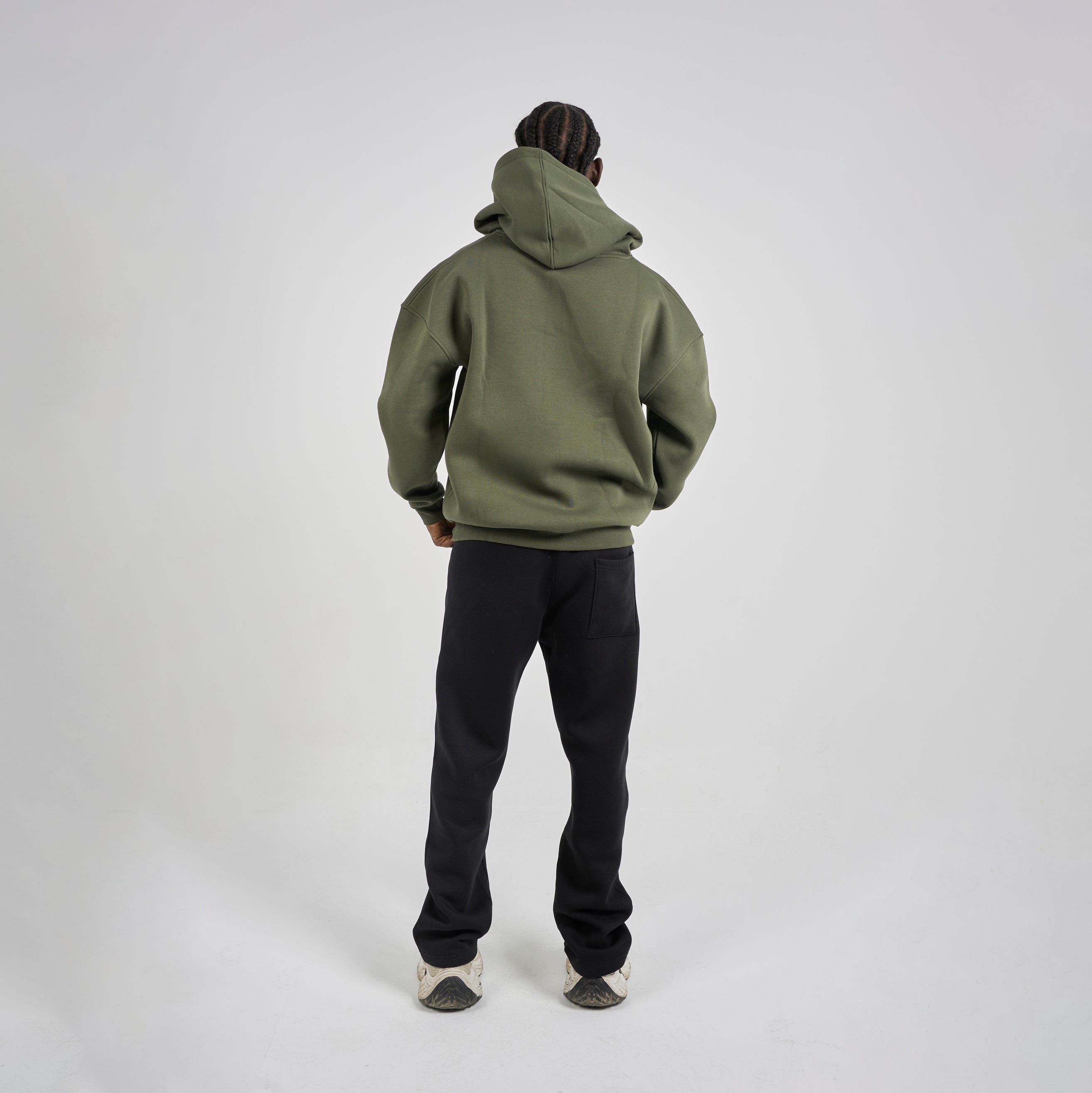 Drop Shoulder Zip-up - Olive