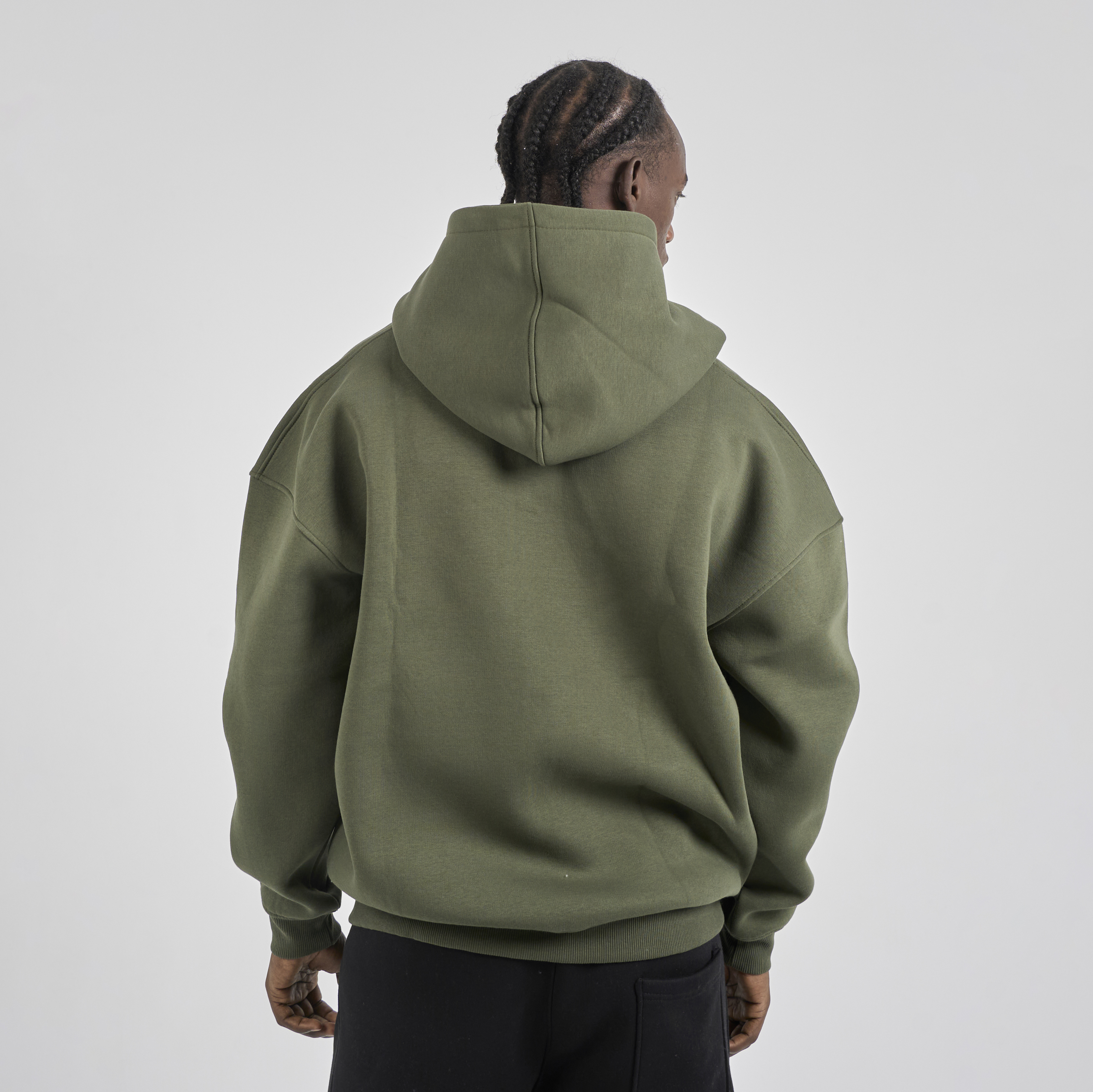 Drop Shoulder Zip-up - Olive