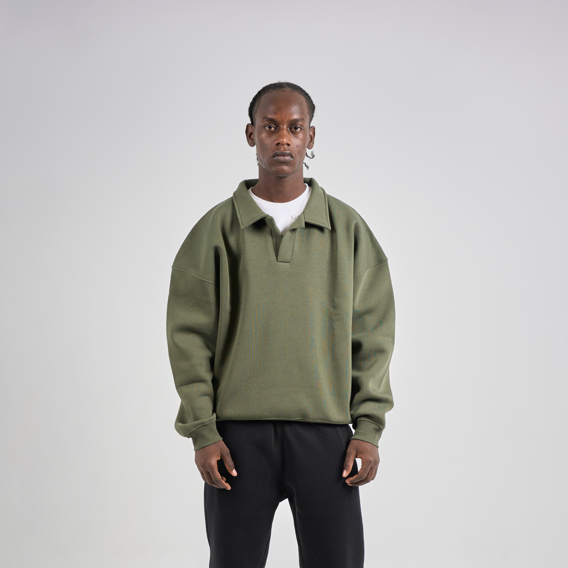 Polo Crewneck - Olive