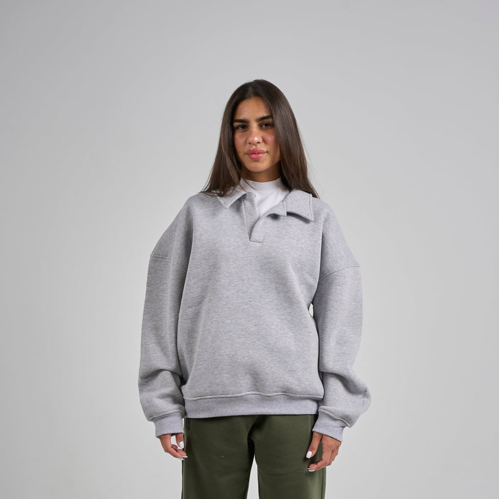 Polo Crewneck - Light Grey