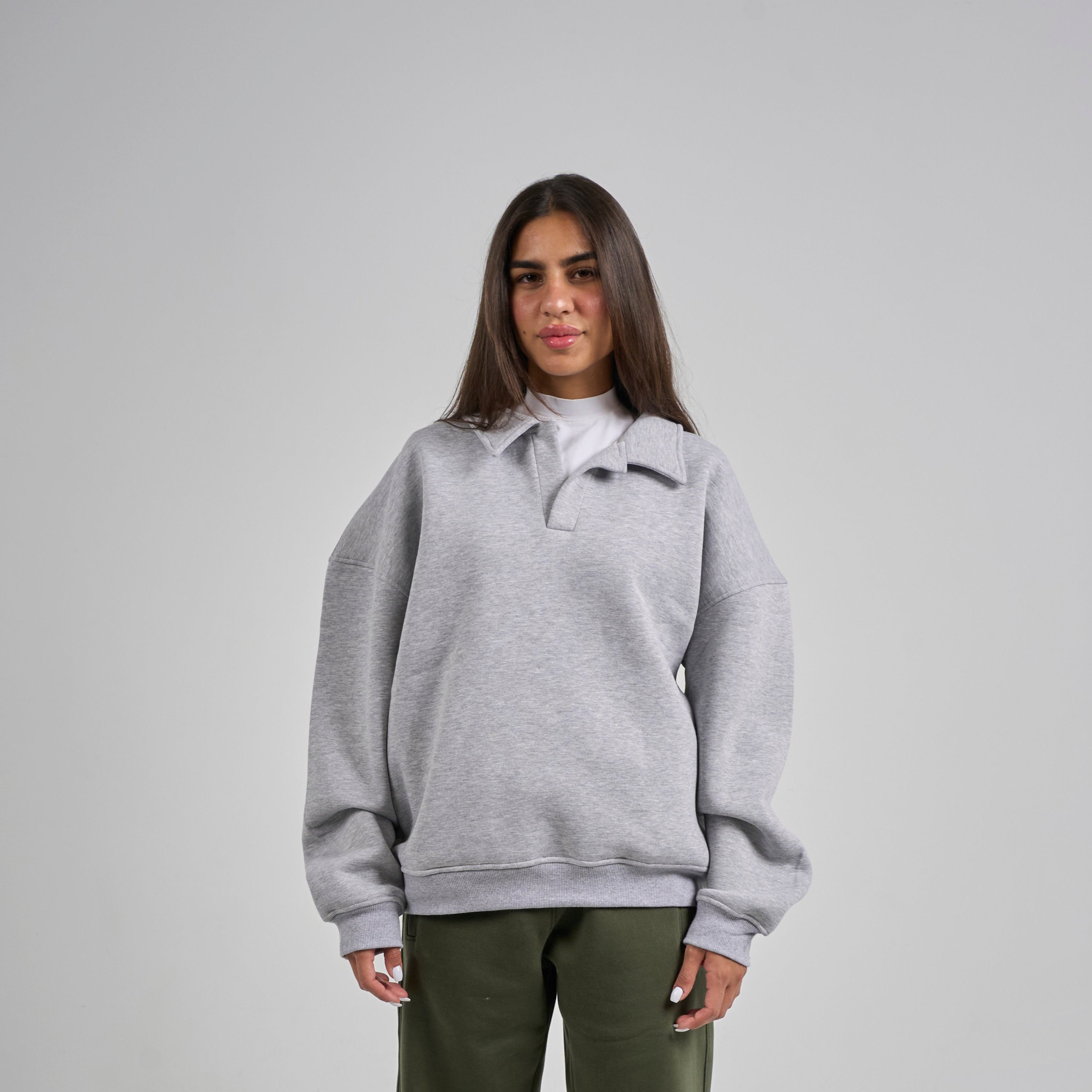Polo Crewneck - Light Grey