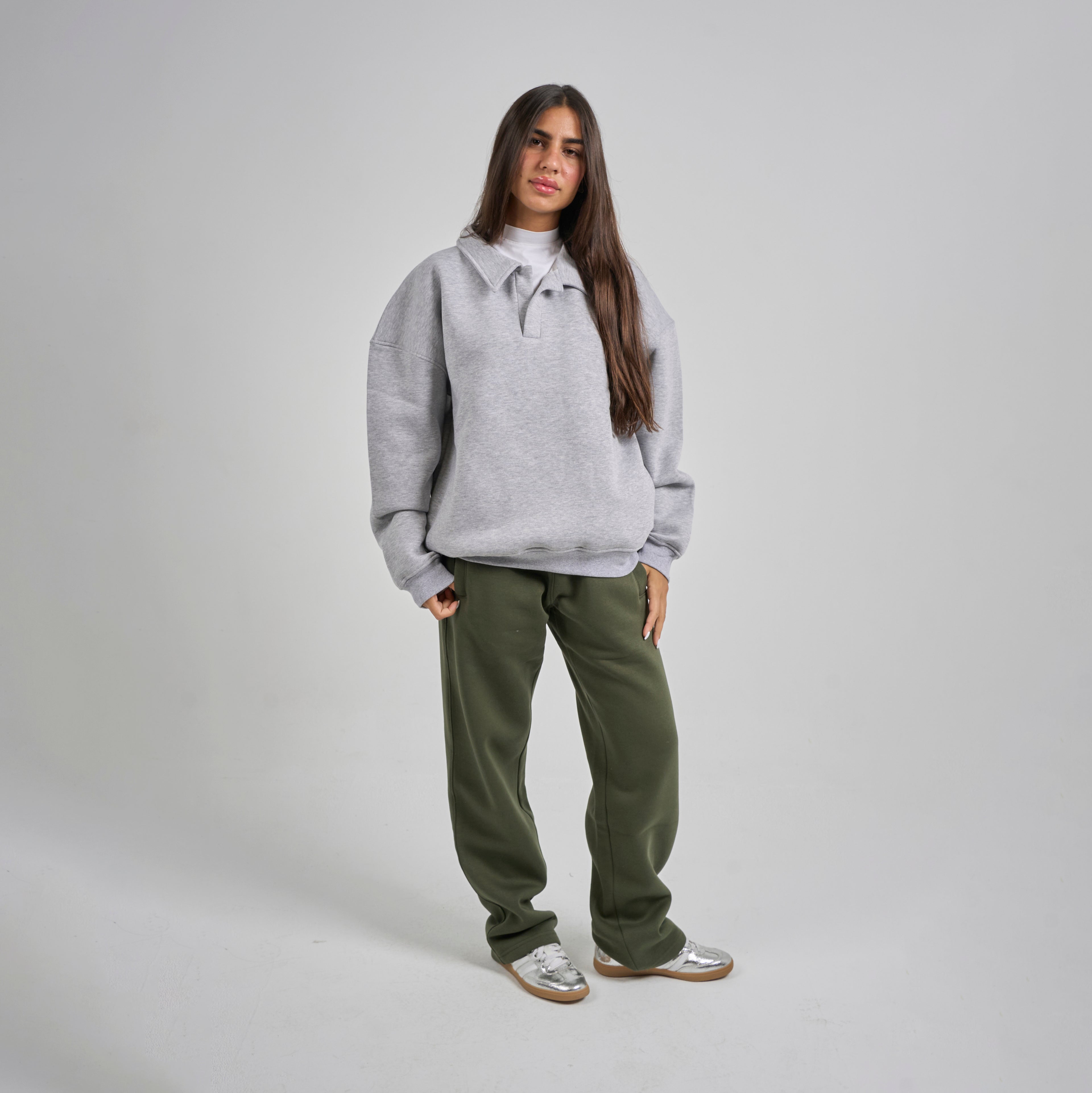 Polo Crewneck - Light Grey