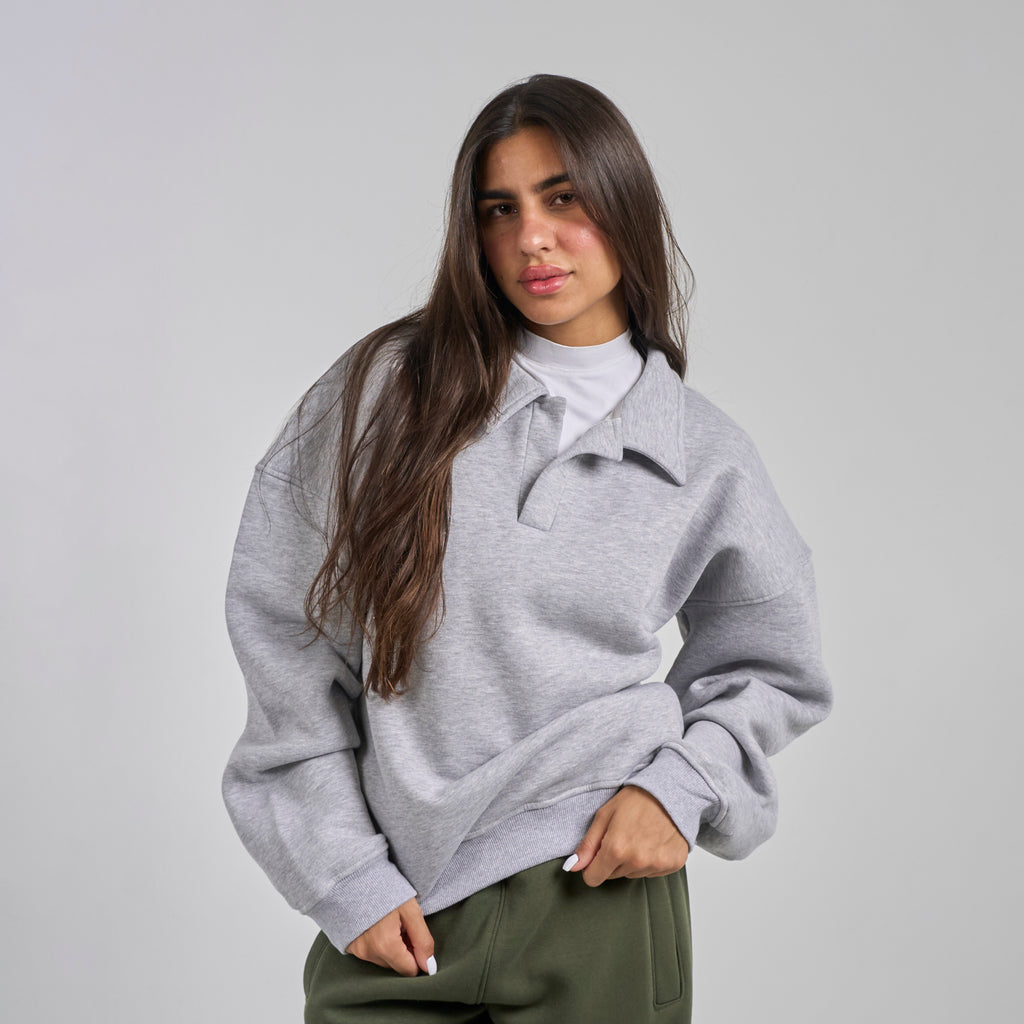 Polo Crewneck - Light Grey