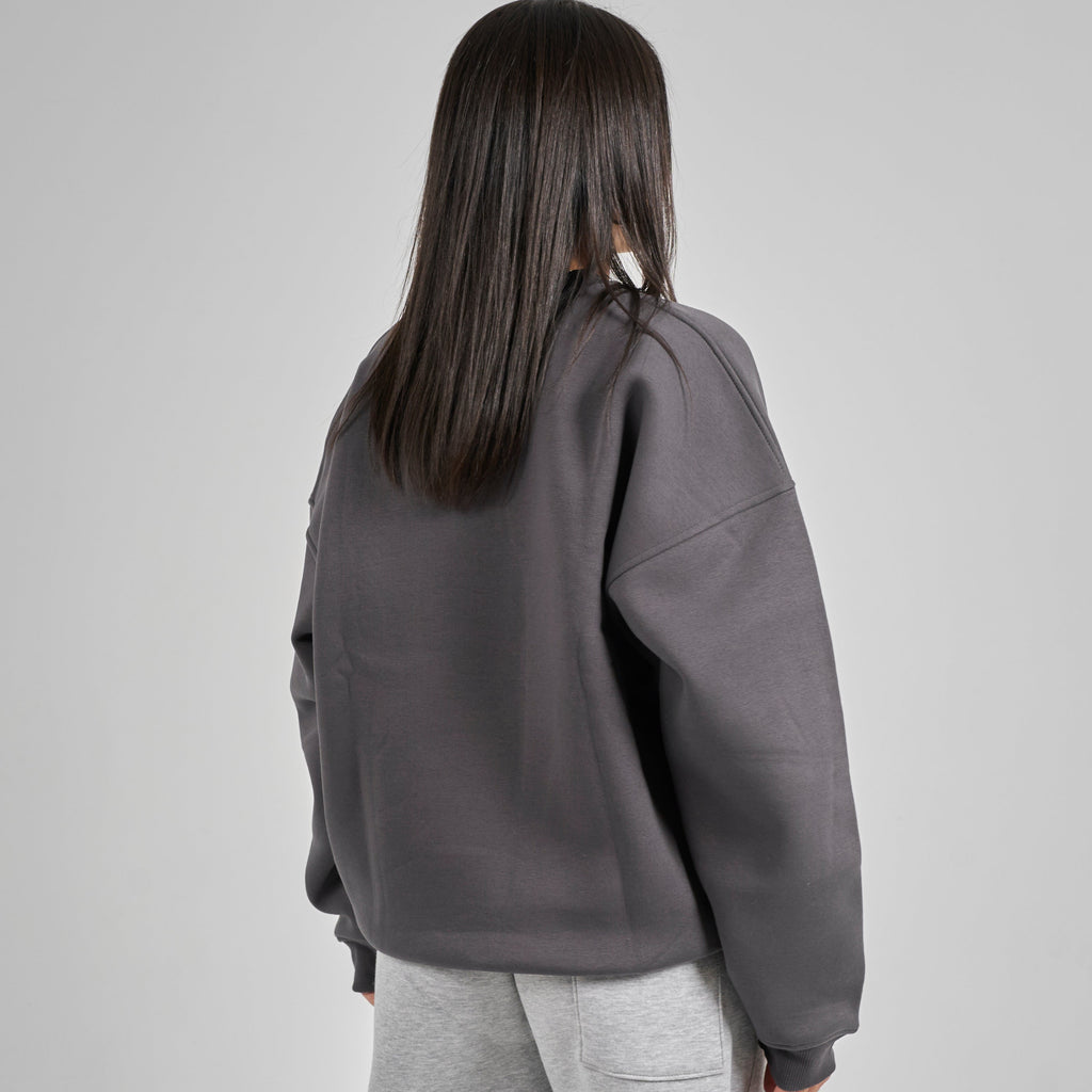 Drop Shoulder Crewneck - Charcoal Grey