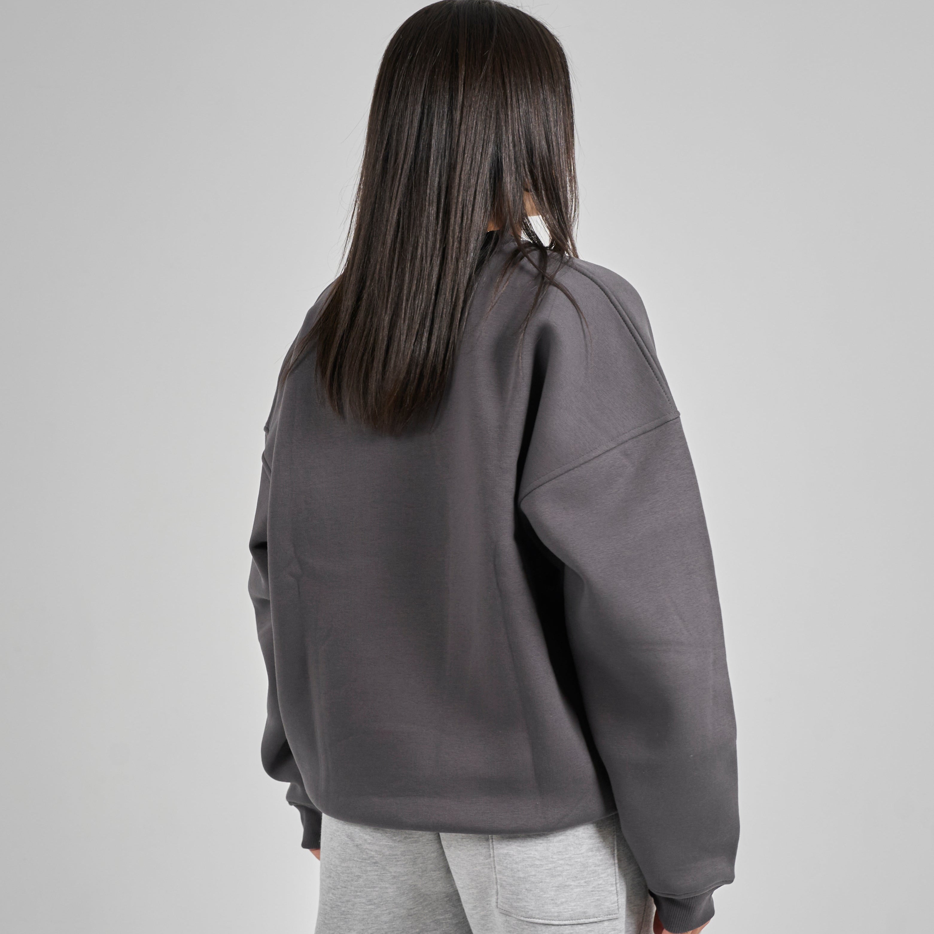 Drop Shoulder Crewneck - Charcoal Grey