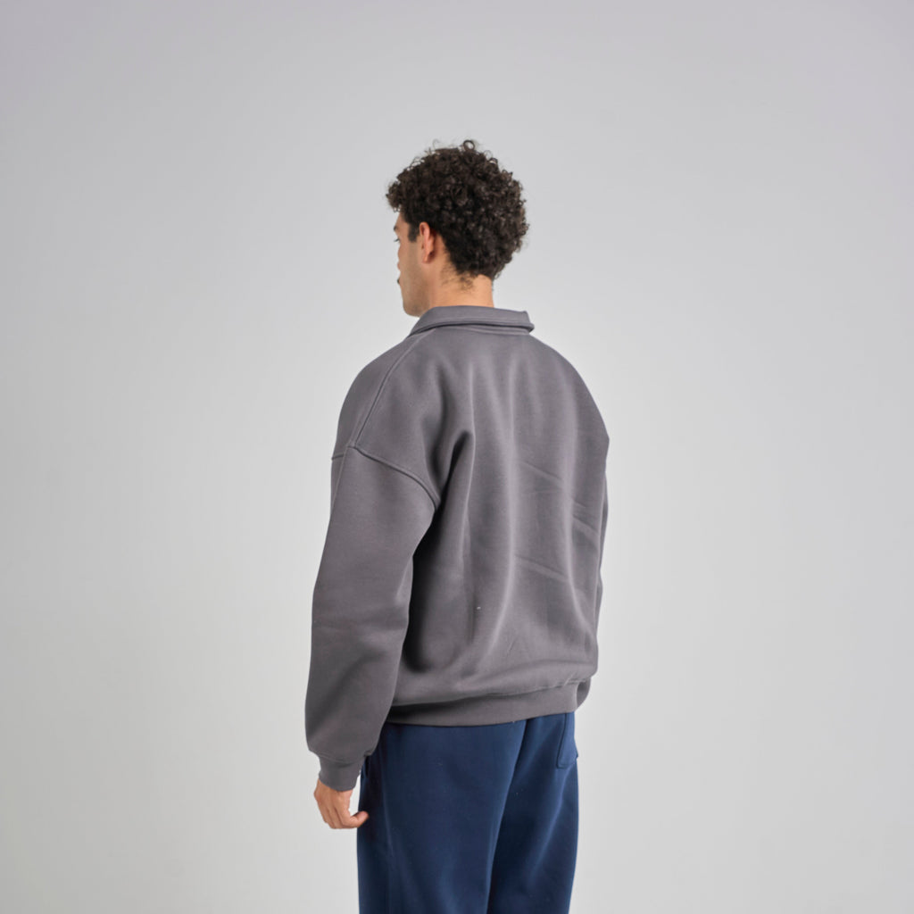 Polo Crewneck - Charcoal Grey