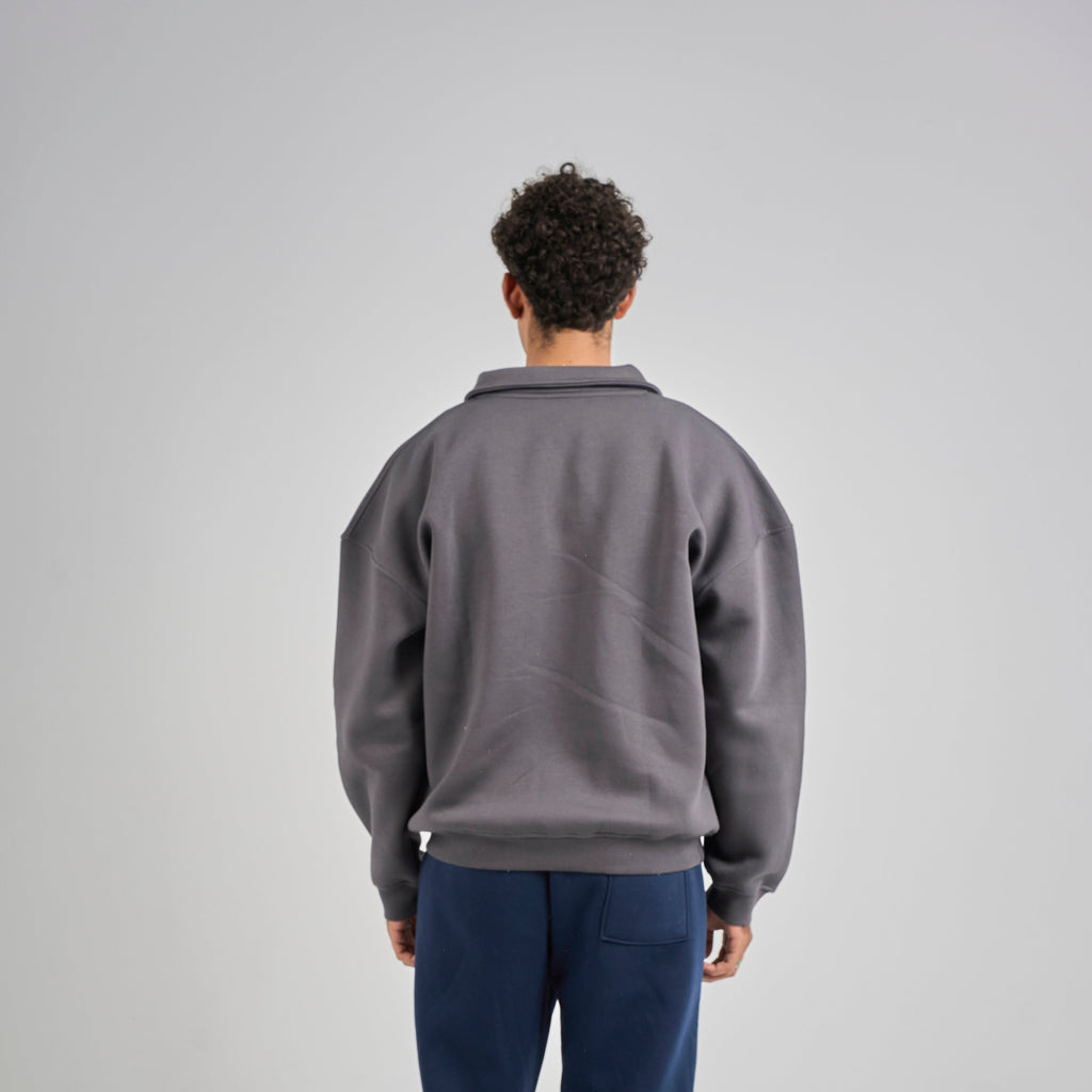 Polo Crewneck - Charcoal Grey