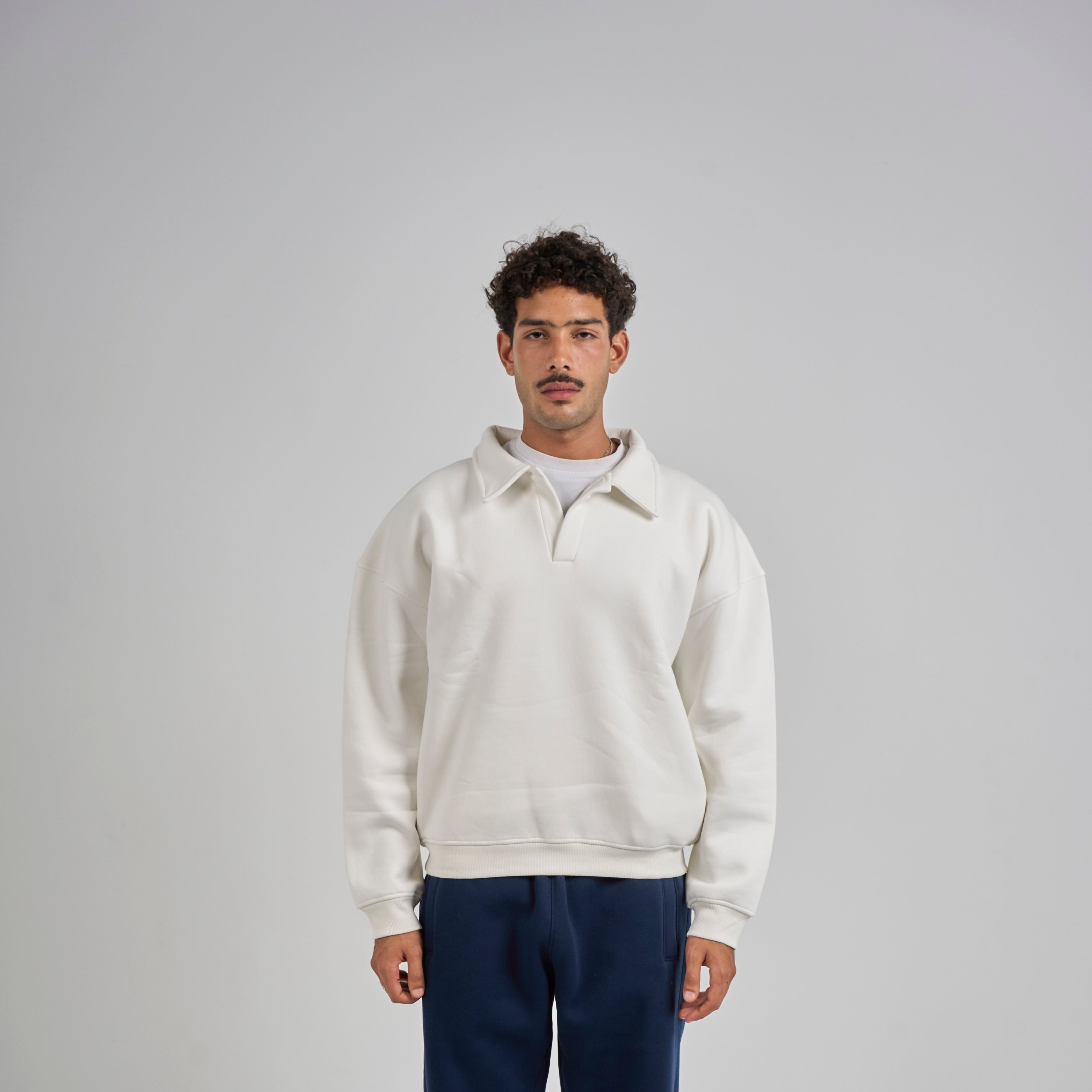 Polo Crewneck - White