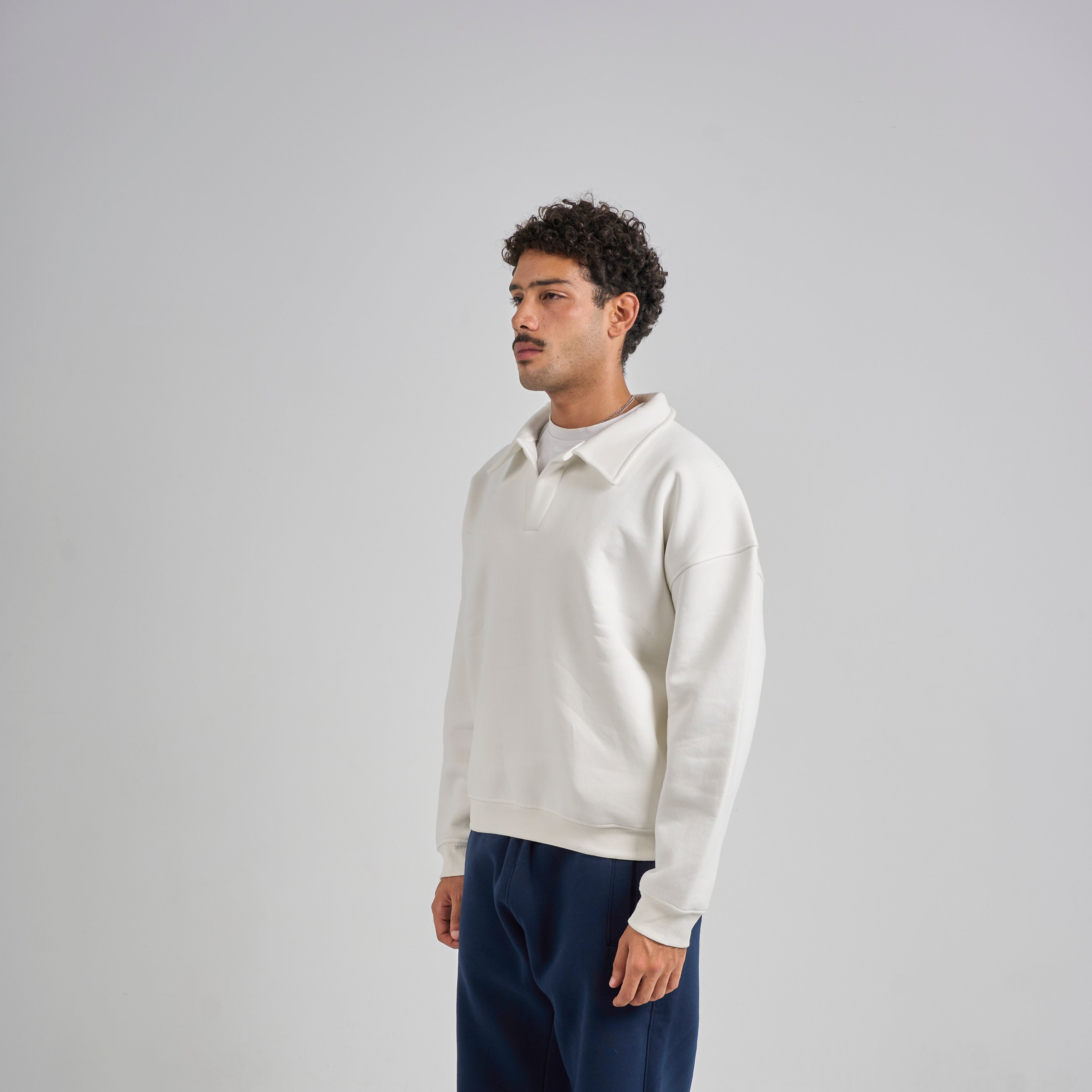 Polo Crewneck - White