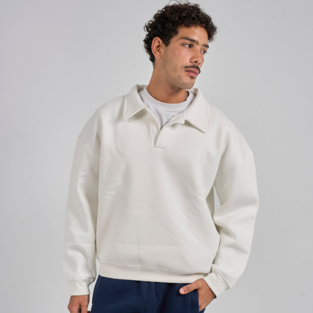 Polo Crewneck - White