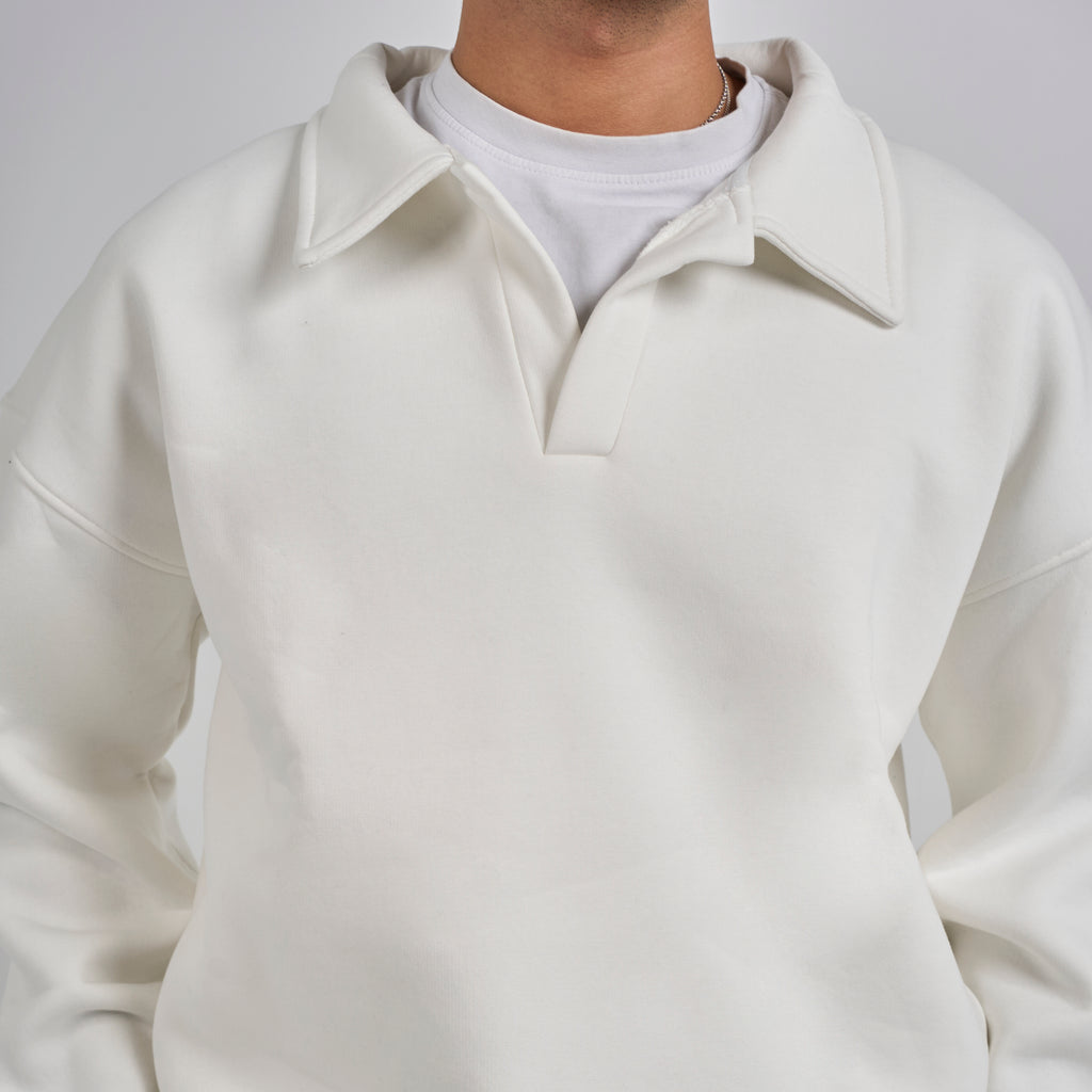 Polo Crewneck - White