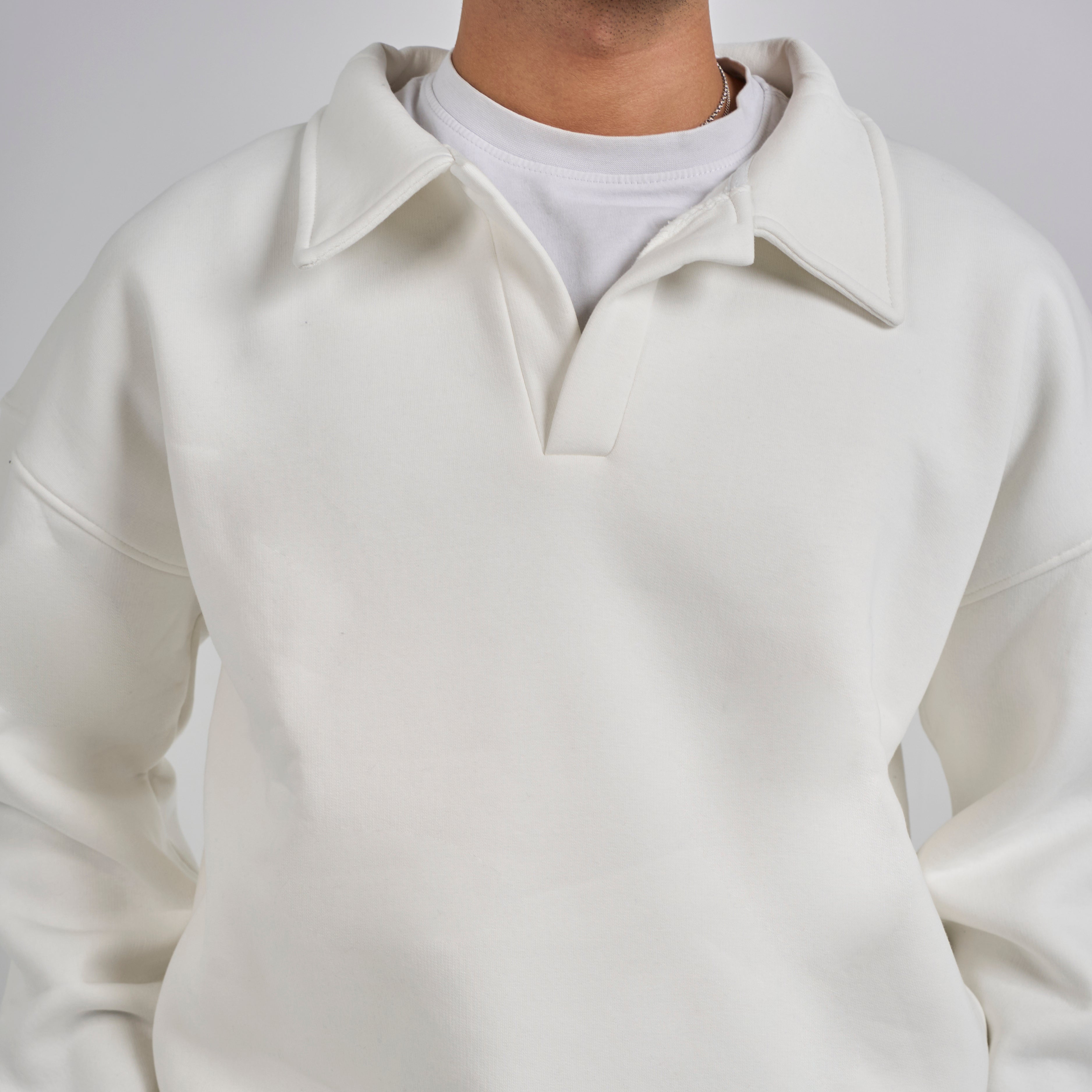 Polo Crewneck - White